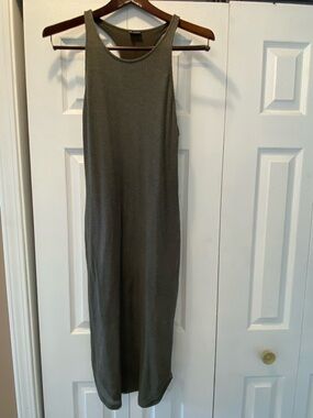 Sparkle & Fade Olive Green Ribbed Maxi Dress